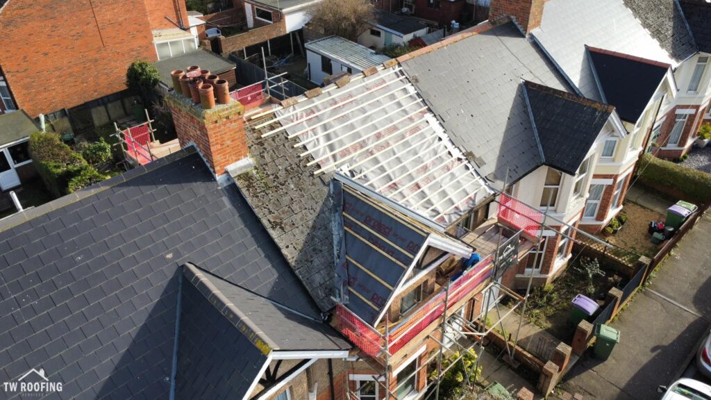 Complete roof renewal underway - Cheriton, Kent